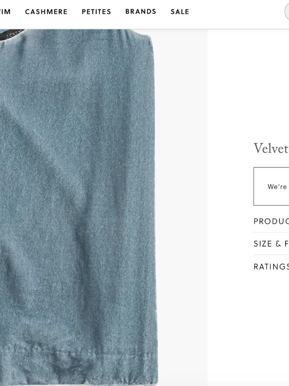 J. Crew velvety tank